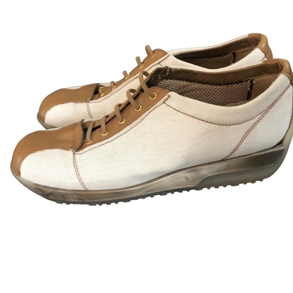 VTG Stuart Weitzman Canvas Retro Leather Slip On Lace zip Sneaker Oxford  Sz. 8 - Picture 2 of 6